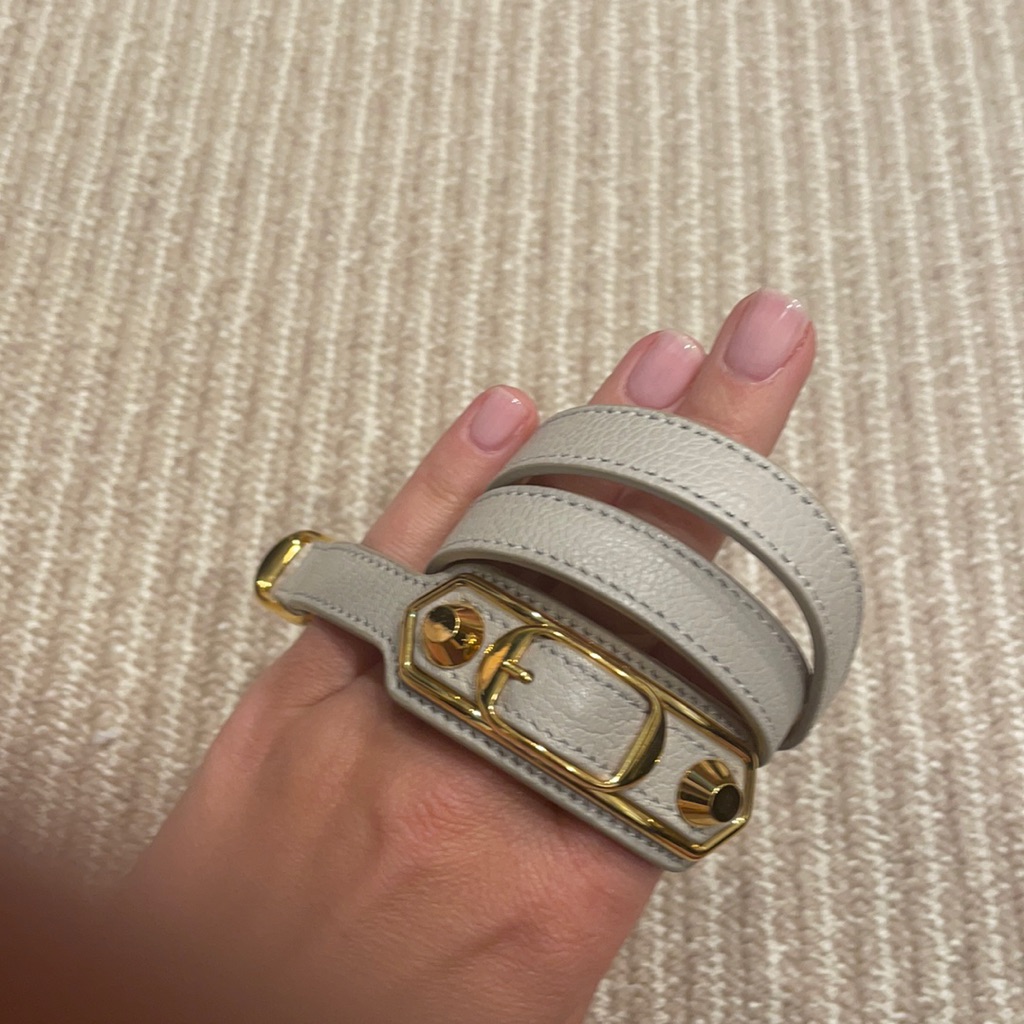 Authentic Balenciaga Leather Wrap Bracelet W/ Gold
